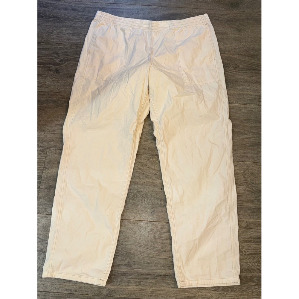 Patagonia Mens Hemp Canvas Jogger Pants XXL Cream Off-White Elastic Waist